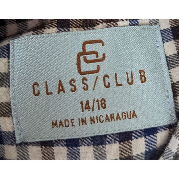 Class Club Boys size 14 16 Button Front Fit Long Sleeve All Cotton Size 14 to 16 - Picture 6 of 9